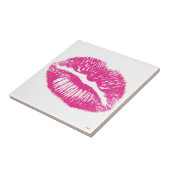 Kuss, rosa Lippen Fliese (Seite)