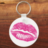 Kuss, rosa Lippen Schlüsselanhänger (Vorderseite)