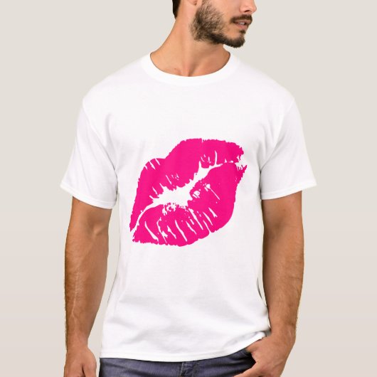 Kuss-rosa Lippen T-Shirt (Vorderseite)