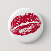 Kuss, rote Lippen Button (Vorderseite)