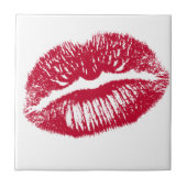 Kuss, rote Lippen Fliese (Vorderseite)