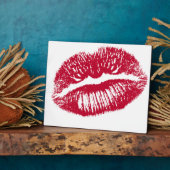 Kuss, rote Lippen Fotoplatte (Seite)