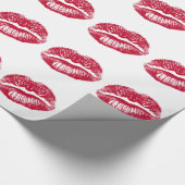 Kuss, rote Lippen Geschenkpapier (Ecke)