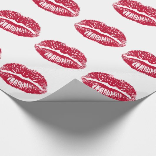 Kuss, rote Lippen Geschenkpapier (Ecke)