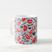 Kuss, rote Lippen. Kaffeetasse (Vorderseite Links)