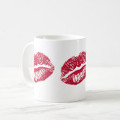Kuss, rote Lippen Kaffeetasse (Vorderseite Links)