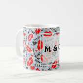 Kuss, rote Lippen. Kaffeetasse (Vorderseite Links)