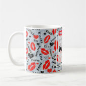 Kuss, rote Lippen. Kaffeetasse (Links)