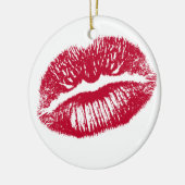 Kuss, rote Lippen Keramik Ornament (Links)