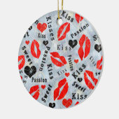 Kuss, rote Lippen. Keramik Ornament (Links)