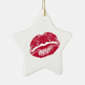 Kuss, rote Lippen Keramik Ornament (Rechts)