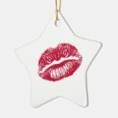 Kuss, rote Lippen Keramik Ornament (Links)