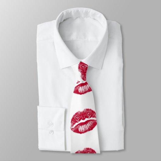 Kuss, rote Lippen Krawatte (Gebunden)
