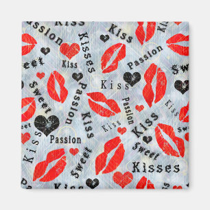 Kuss, rote Lippen. Magnet