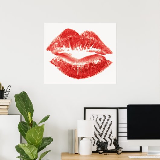 Kuss, rote Lippen Poster (Heimbüro)