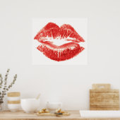 Kuss, rote Lippen Poster (Küche)