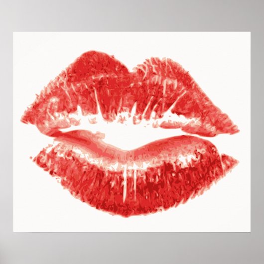 Kuss, rote Lippen Poster (Vorne)