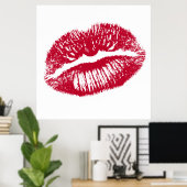 Kuss, rote Lippen Poster (Heimbüro)