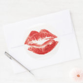 Kuss, rote Lippen Runder Aufkleber (Umschlag)
