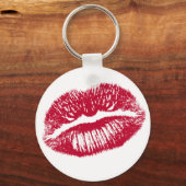 Kuss, rote Lippen Schlüsselanhänger (Vorderseite)