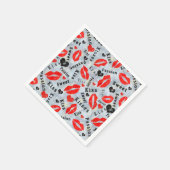Kuss, rote Lippen. Serviette (Ecke)