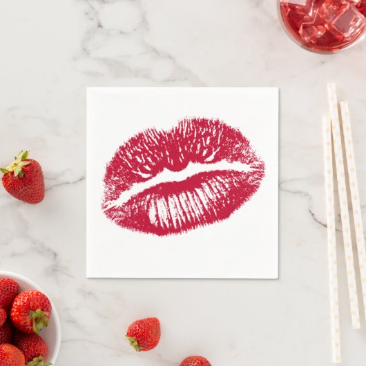 Kuss, rote Lippen Serviette (Beispiel)