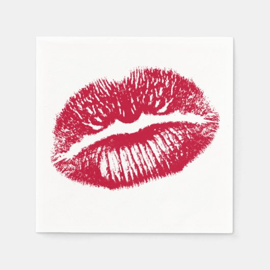 Kuss, rote Lippen Serviette (Vorderseite)