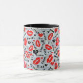 Kuss, rote Lippen. Tasse (Zentrum)