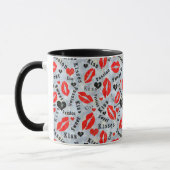 Kuss, rote Lippen. Tasse (Links)