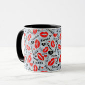 Kuss, rote Lippen. Tasse (Vorderseite Links)