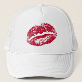 Kuss, rote Lippen Truckerkappe