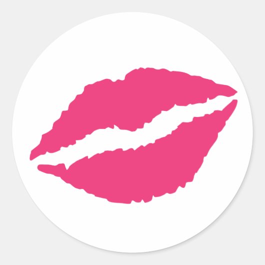 Küss! Runder Aufkleber (Vorderseite)