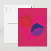 Kuss-Spuren Postkarte (Vorne/Hinten)
