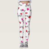 Kuss und Herz Leggings (Vorderseite)