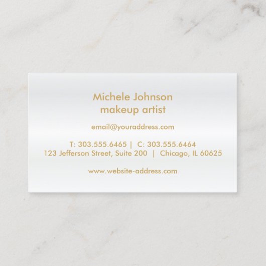 Kuss und Make-up - rosa Glitzer Visitenkarte (Rückseite)