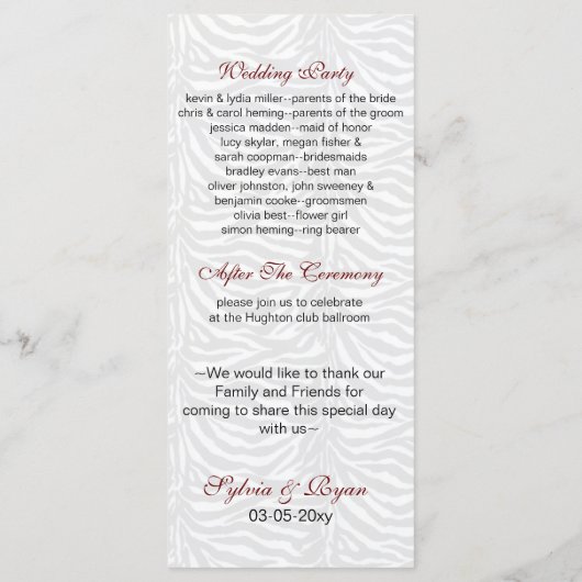 Kuss und Schnurrbart zebra streifen Programm Hochz (Rückseite)