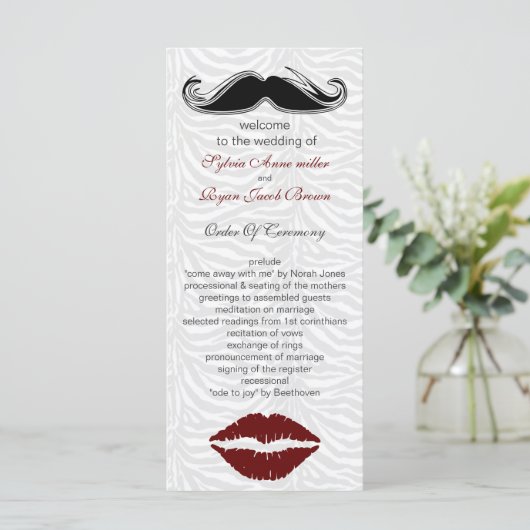 Kuss und Schnurrbart zebra streifen Programm Hochz (Stehend Vorderseite)