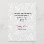 Kuss und Schnurrbart Zebrastreifen Hochzeitsmenü Menükarte (Rückseite)