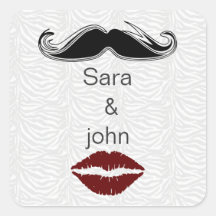 Kuss und Schnurrbart Zebrastreifen Umschlag Aufkle