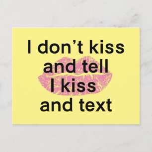 Kuss und Text Postkarte