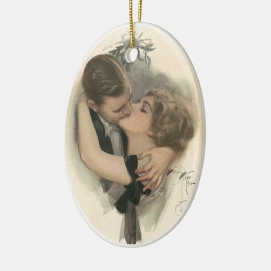 Kuss unter dem Mistleton Keramik Ornament (Links)