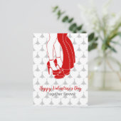 Küsschen am Valentinstag Postkarte (Stehend Vorderseite)
