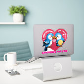 Küsschen für Dich! Aufkleber (Laptop auf Schreibtisch)