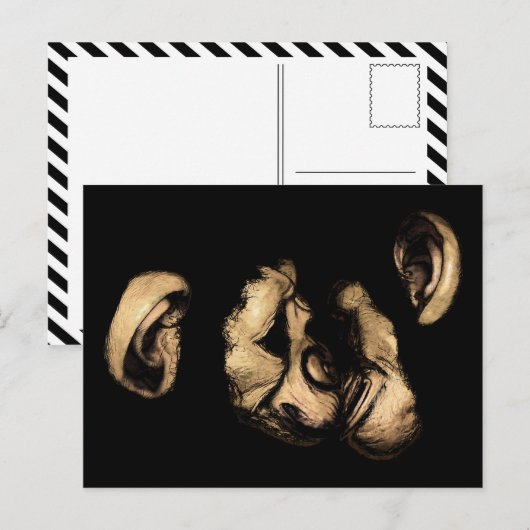 Küsschimpansen Postkarte (Vorne/Hinten)