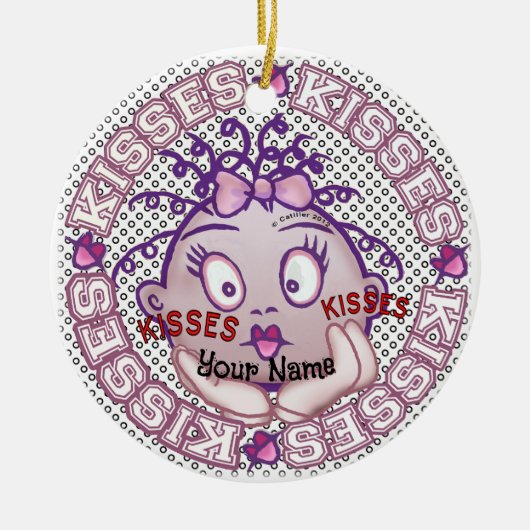 Küsse Gesicht Keramik Ornament (Vorne)