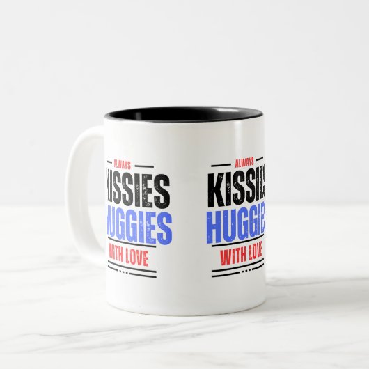 Küsse & Huggies Zweifarbige Tasse (Vorderseite Links)