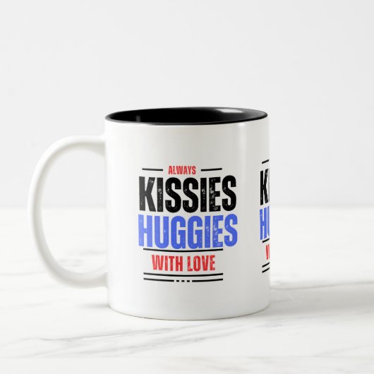 Küsse & Huggies Zweifarbige Tasse (Links)