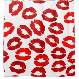 Küsse Lippen Lippenstift Druck Valentinstag Muster Duschvorhang