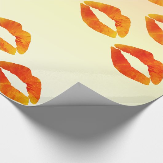 Küsse, Lippen Umschlagpapier, 30 in x 2 ft Geschenkpapier (Ecke)