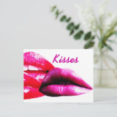 Küsse, Postkarte mit Lippen (Stehend Vorderseite)